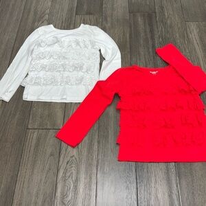Bundle of long sleeve ruffled layered lace girls shirts